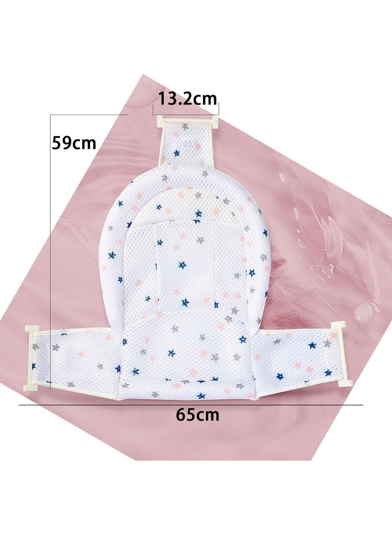 ChicAbode Baby Bath Seat Support Net, Infant Bath Mat with Adjustable Five Corner Buckle, Quick-Drying Float Shower Mesh Bathing Sling, Foldable Newborn Bathtub Shower Mesh for Most Bathtub (T-shaped) - Image 2